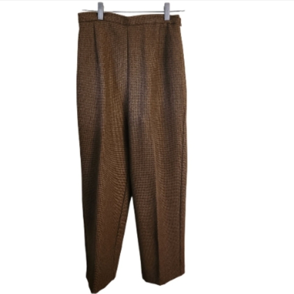 Danny & Nicole Vintage Brown Tweed Unique Pant Suit Size 8P - Picture 3 of 11